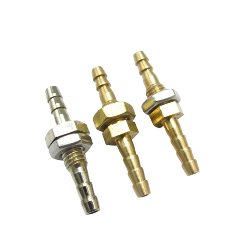 Pipe Fitting 4mm Hose Barb Equal Bulkhead Brass Barbed Tube Pipe Fitting Coupler Connector Adapter Fuel Gas Water