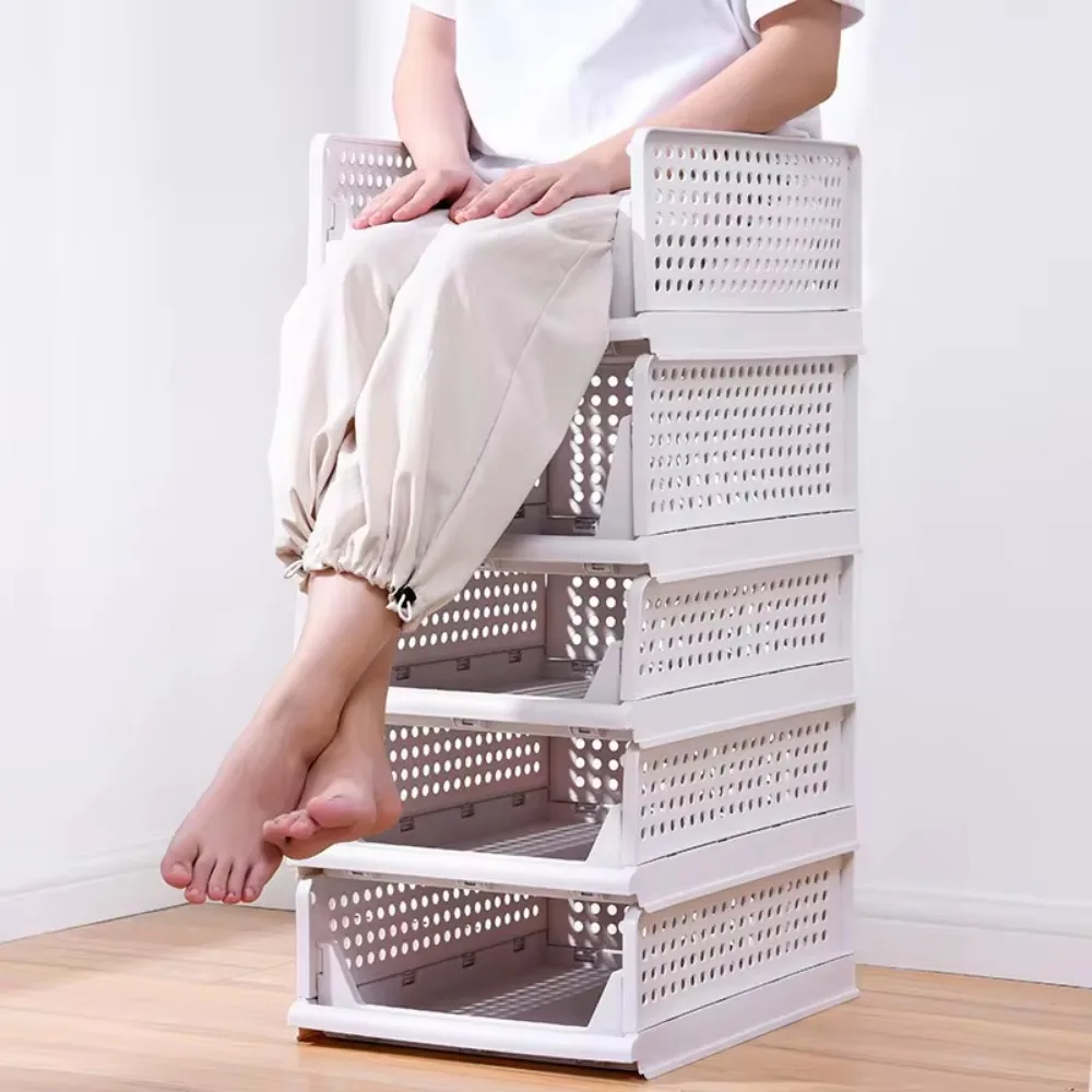 Stackable Plastic Drawers Organizing Boxes Partition Bedroom Office Organizers Closet Clothes Panties Folding Storage Box Home drawer organizers storage box
