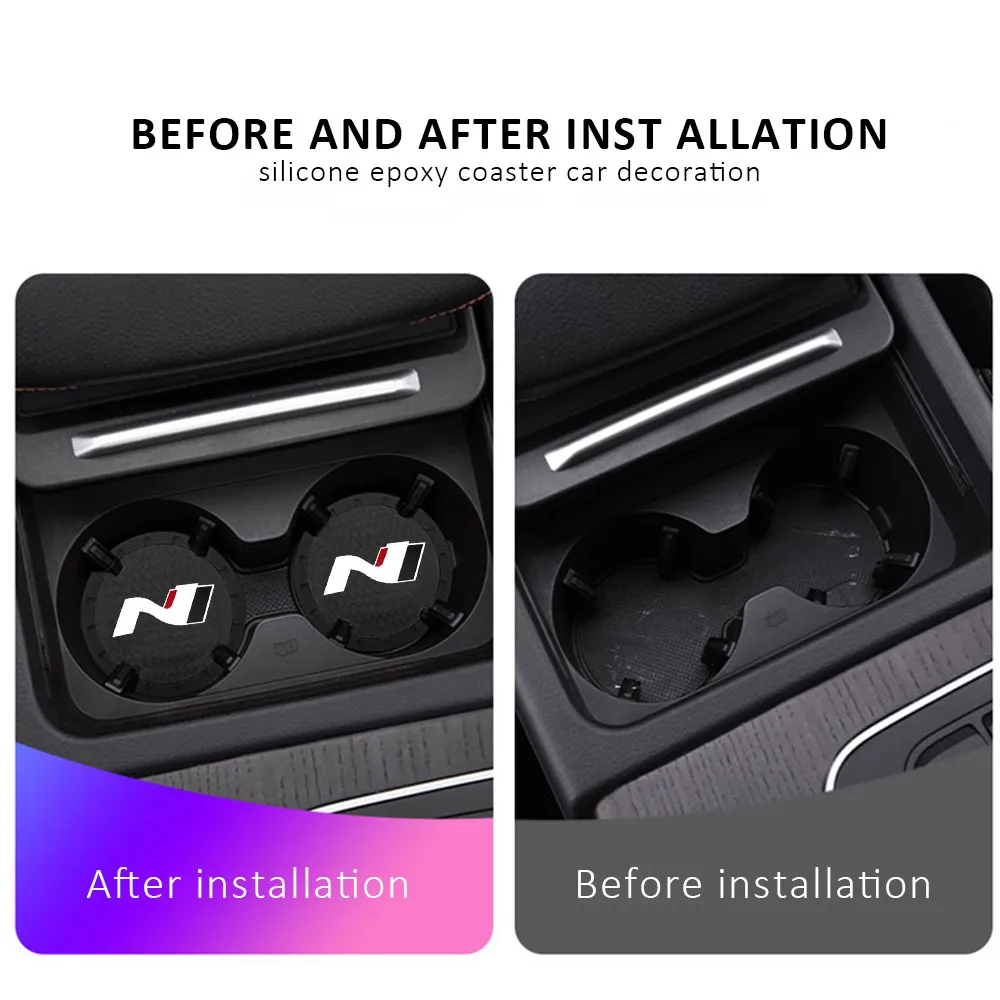 Auto Anti-Rutsch-Matte Auto Wasser becher Slot Auto Untersetzer Dekoration  Aufkleber Innen zubehör für Hyundai n Linie Sonate Auto Styling - AliExpress