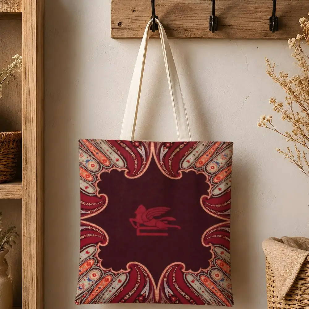 Eco-Friendly Cotton Canvas Tote Bag - Reusable Large Capacity Fashion Storage Bag