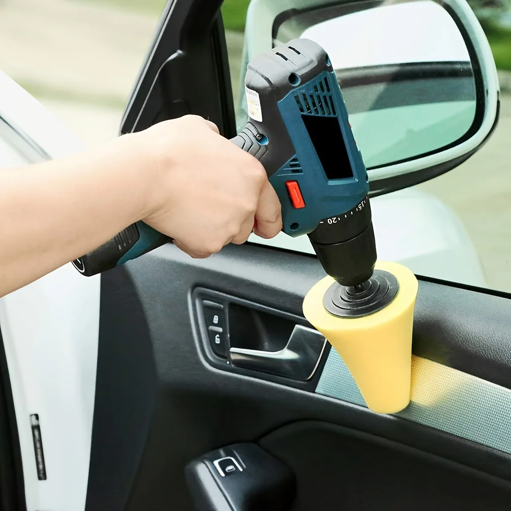 1/3/5pcs Polishing Cone Sponge Buffing For Automotive Car Wheel Hub Care, Metal Polish Buffing Polishing Ball For Aluminum