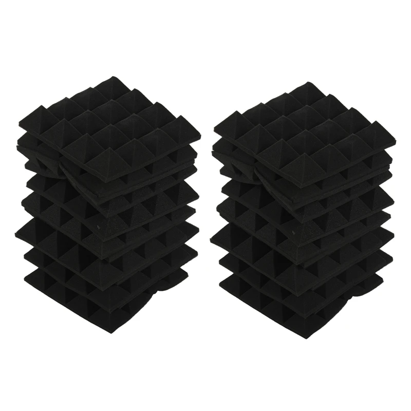 

JFBL Hot 24 Pcs -Soundproofing Foam Sound Absorption Pyramid Studio Treatment Wall Panels