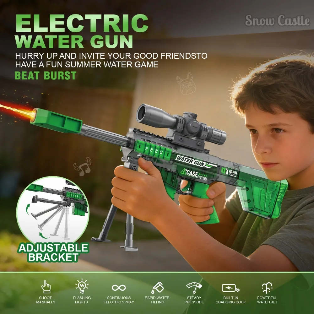 Electric Water Gun With Automatic And Manual Modes For Beach Pool_voghion.com