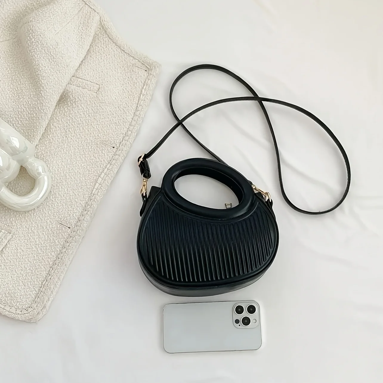 Chic Stripe Design Crossbody Bags for Women Elegant Synthetic Leather Handbag, Purse, Luxury Look Shoulder Bag for Everyday Use