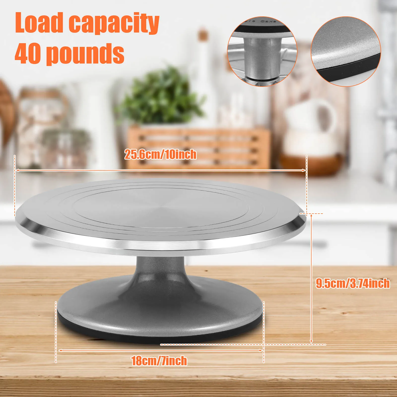 10 inch Cake Turntable Revolving Cake Stand Professional Metal Cakes Decorating Turntable Baking Tools for Kitchen Accessories