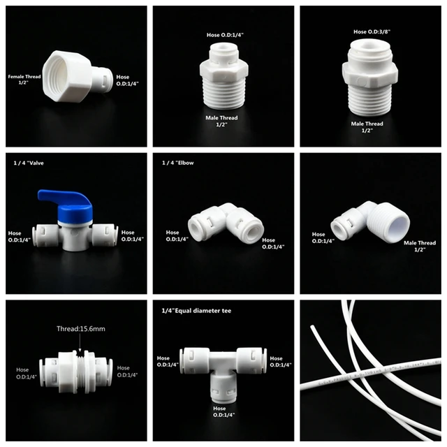 5pcs 1/4 3/8 Hose Water Purifier Accessories Reverse Osmosis