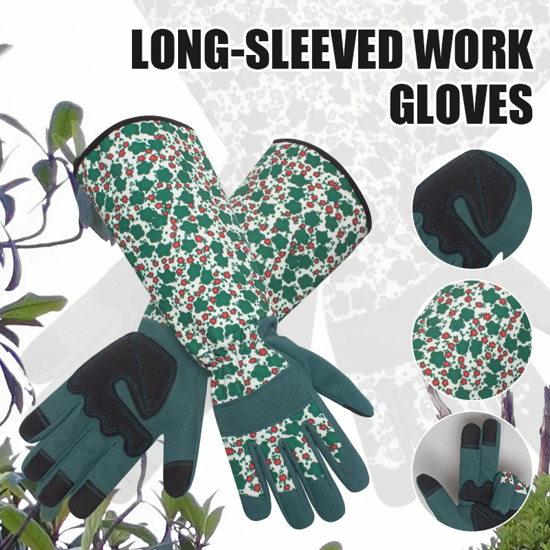 Long Sleeve Protective Flower Planting Labor Thorn Proof Gloves Garden Gloves With Touch Screen Gardening Pruning Protection 4