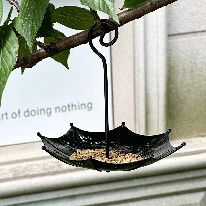 Bird Feeder Parrot Feeder Bird Water Drinker Bird Grinding Bar Bird Supplies Creative Umbrella Feeder Parrot Food Tray Outdoor Water Tank Birdcage Hanging Decorative