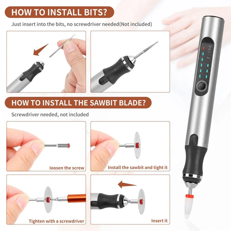 

Engraving Pen With 37 Bits, USB Rechargeable Cordless Engraving Machine With Box, Portable DIY Rotary Engraver Durable