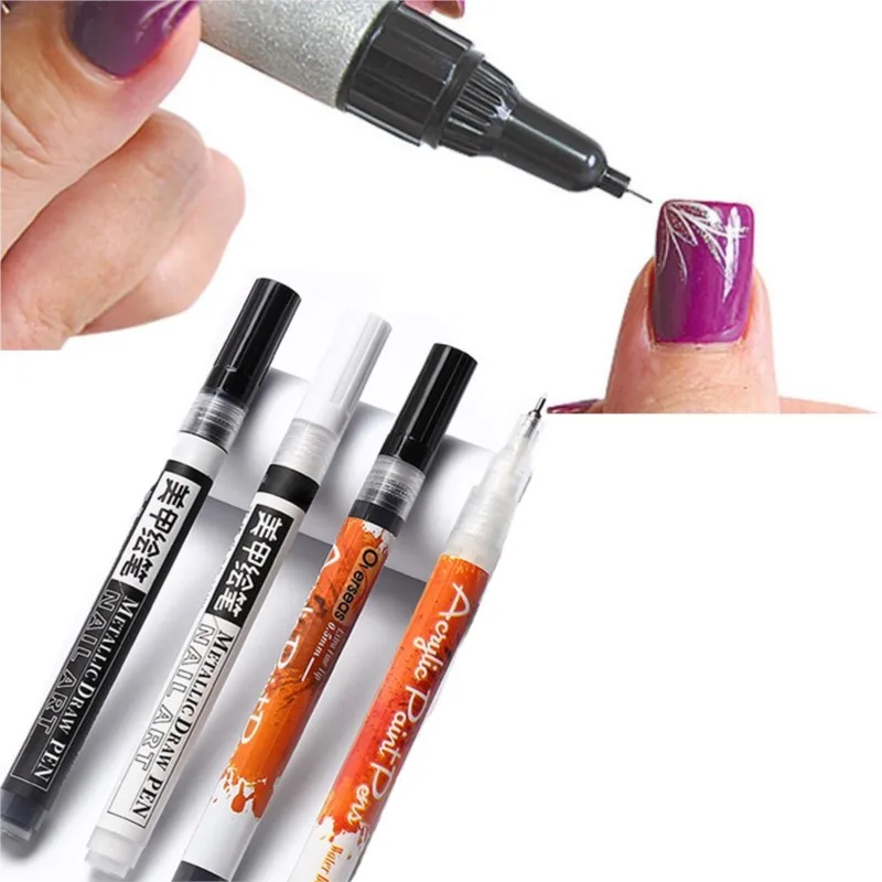 

Nail Art Graffiti Pen 1mm Brushstrokes Waterproof Painting Drawing Sketch Detail Pen Brushes DIY Nail Art Painting Tool 13cm