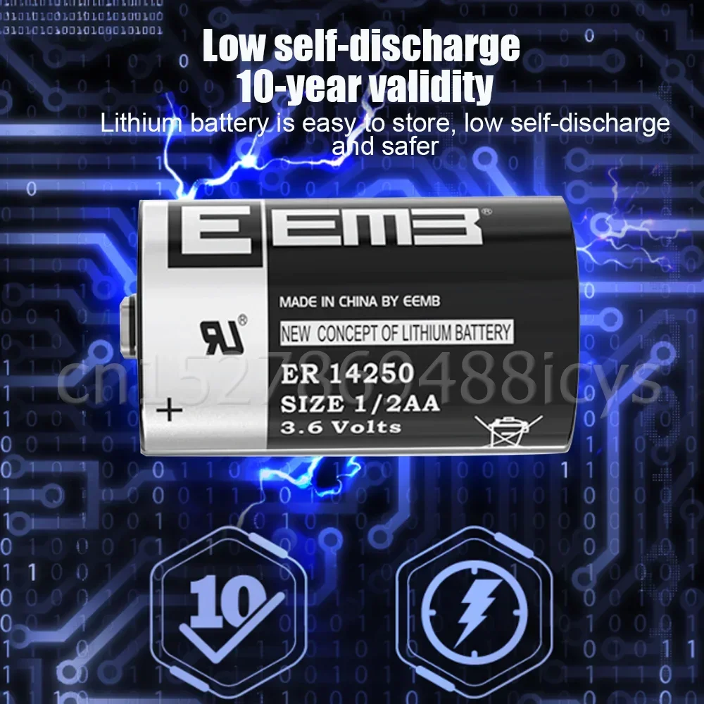4PCS ER14250 ER 14250 CR14250SL 1/2AA 1/2 AA 3.6V 1200mAh PLC Industrial Lithium Battery Primary Battery For Camera Water Meter lithium battery