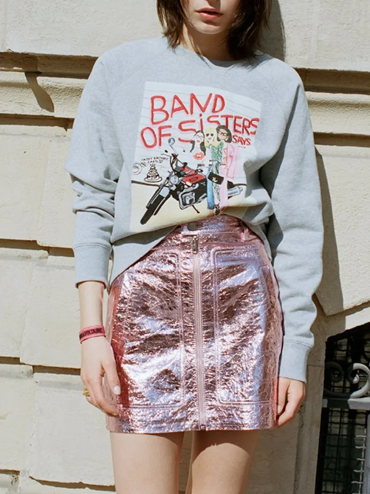 

Свитшот женский флисовый с круглым вырезом и длинным рукавом