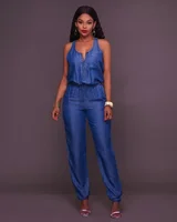 Denim Playsuit Sexy Women Elegant Blue Summer Casual Jeans Jumpsuit Romper - Image 2