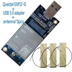 WDXUN USB EM12-G l EM12 LTE-A Cat12 600mbps downlink and 150mbps uplink peak data rate EM12GPA-512-MSFT3 module 3PCS antenna