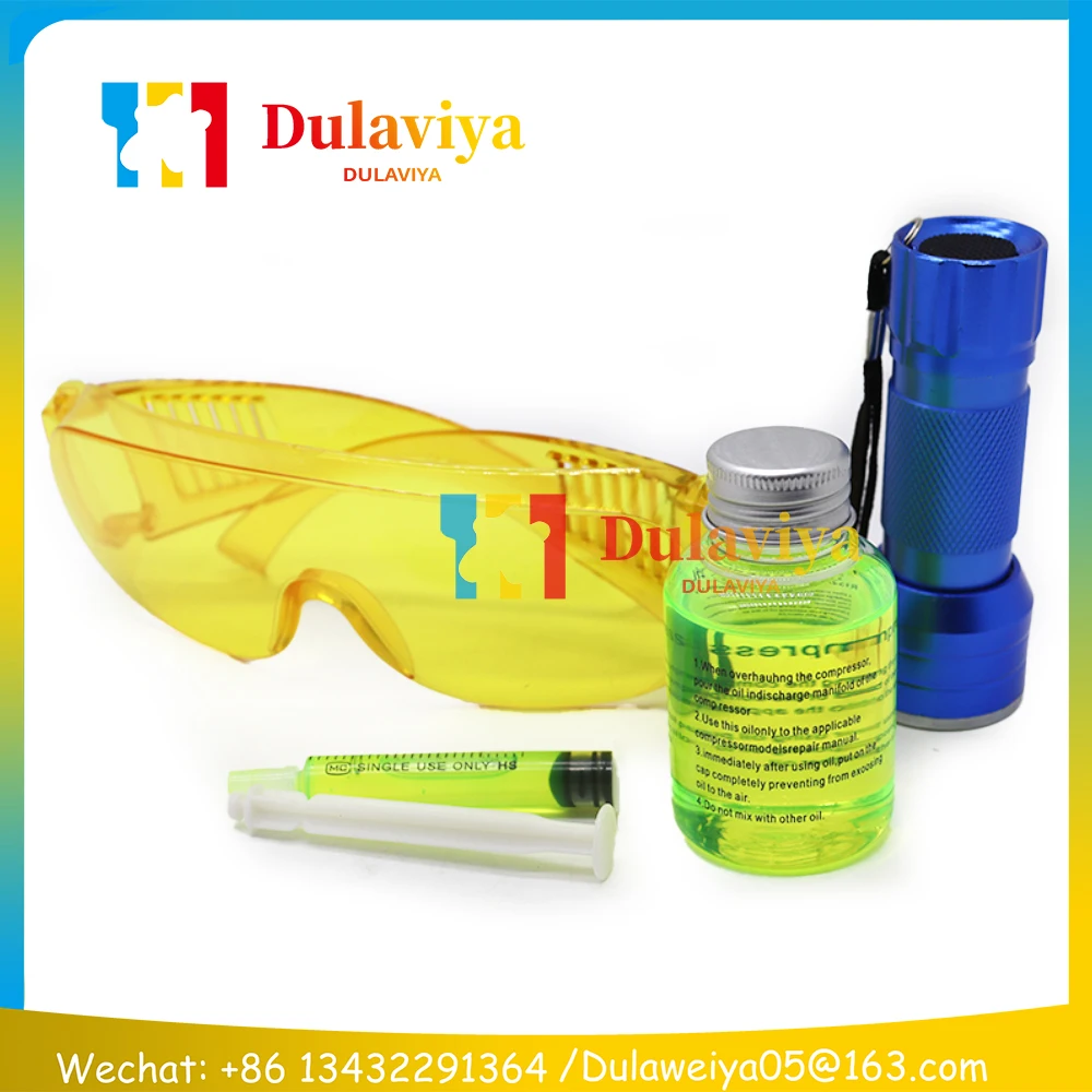 Auto Air Conditioning System Repair Tool Fluorescent Leak Detection Tool R134a Refrigerant Gas AC Leak Test Detector UV Dye OIL