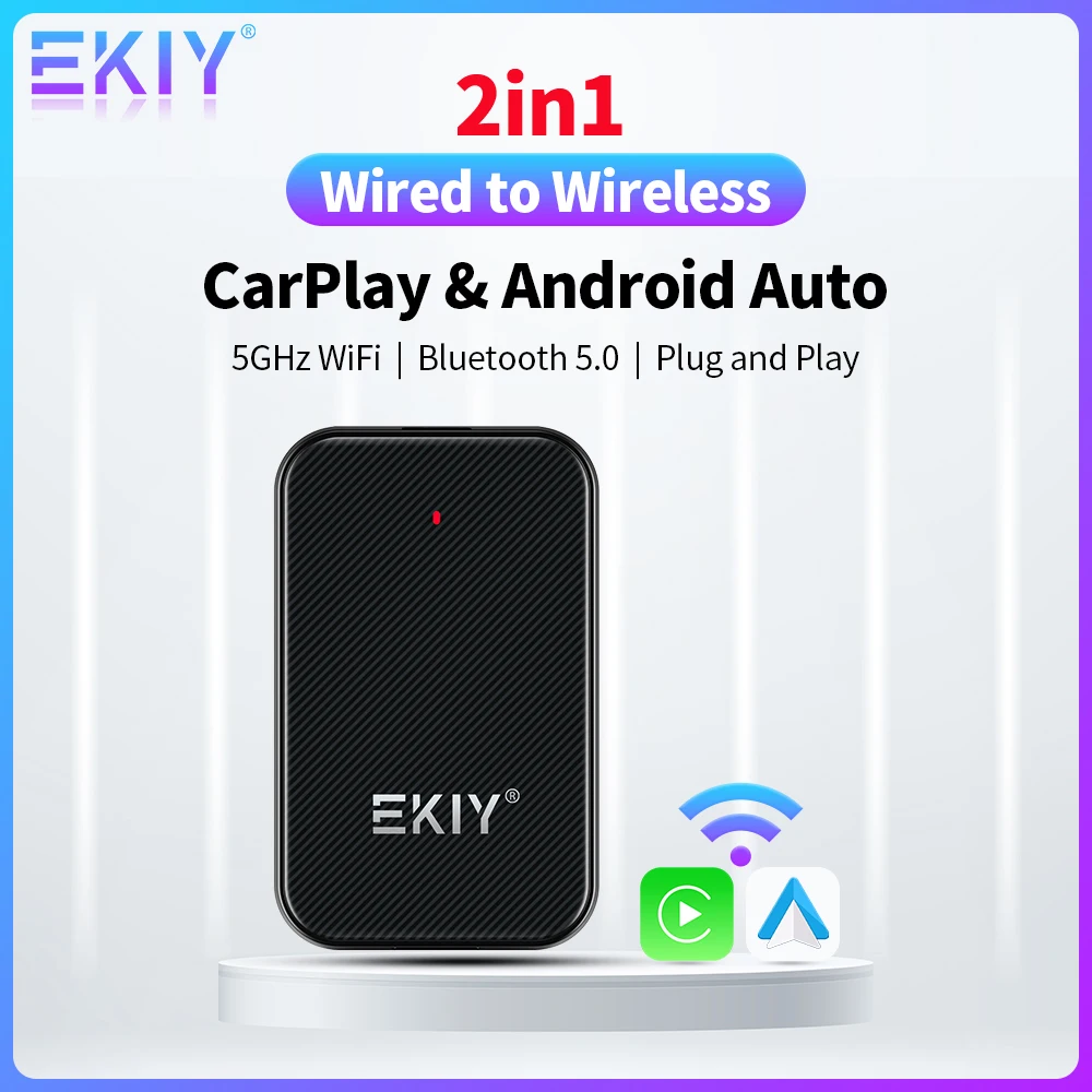 EKIY 2 in1 Apple Car Play Wireless Adapter CarPlay Mini Box Android Auto Dongle for Benz Audi