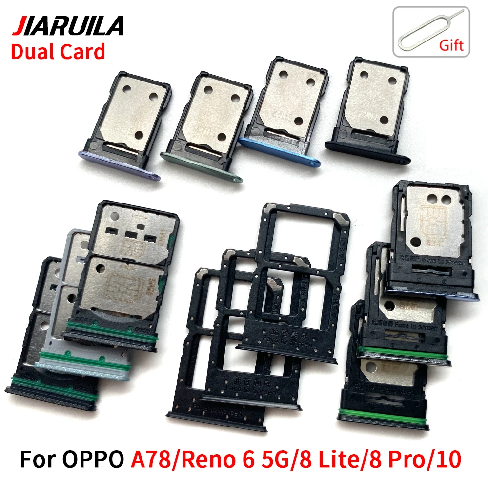  Sim Card Tray For Oppo A78 / For Reno 6 5G 8 Lite Pro 10 Dual Micro SIM Motiv 