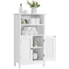 Bathroom Floor Cabinet, Free Standing Cabinet with Double Door and Adjustable Shelf, Side Tall Storage Organizer for 1