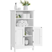Bathroom Floor Cabinet, Free Standing Cabinet with Double Door and Adjustable Shelf, Side Tall Storage Organizer for 1