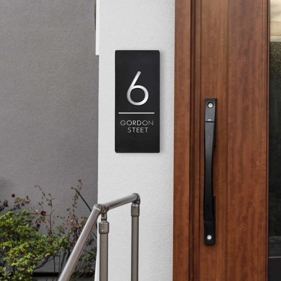 Personalised Floating Address Sign Acrylic House Numbers Outdoor Name Plaque
