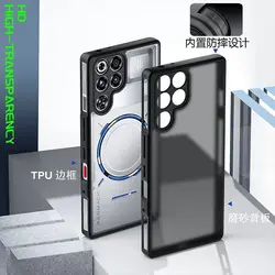 Magnetic Luxury Armor Frosted Transparent Phone Case for RedMagic 11 ProPlus (Black)