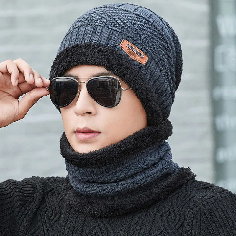 Zimní čepice Skullies pro muže a ženy, vlněné šály, čepice, kukly, masky, kapoty, pletené čepice_voghion.com
