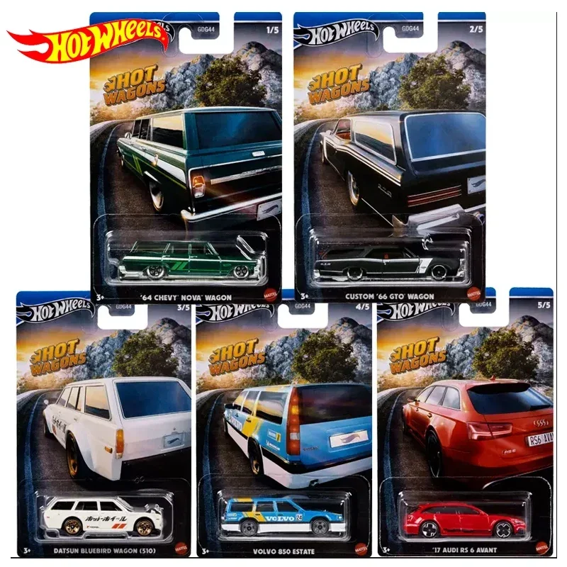 Genuine Hot Wheels Car Hot Wagon Novel Juguetes 1/64 Diecast Toys for Boys Datsun Wagon Volvo Estate Metal Model Birthday Gift