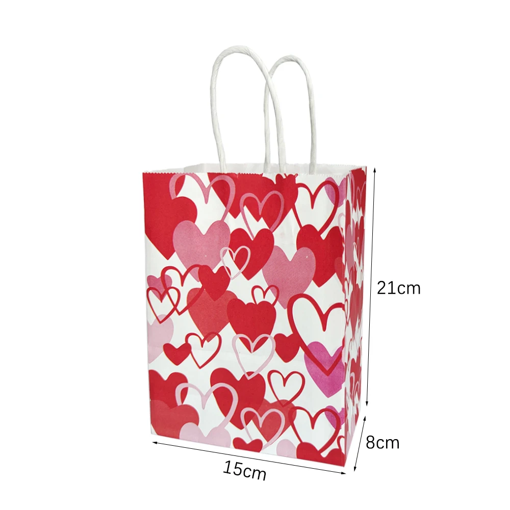 Sac en papier cadeau saint-valentin Rose rouge en forme de cœur, pochette à  cookies bonbons Love You pour décoration de fête de la saint-valentin,  mariage, 4 pièces