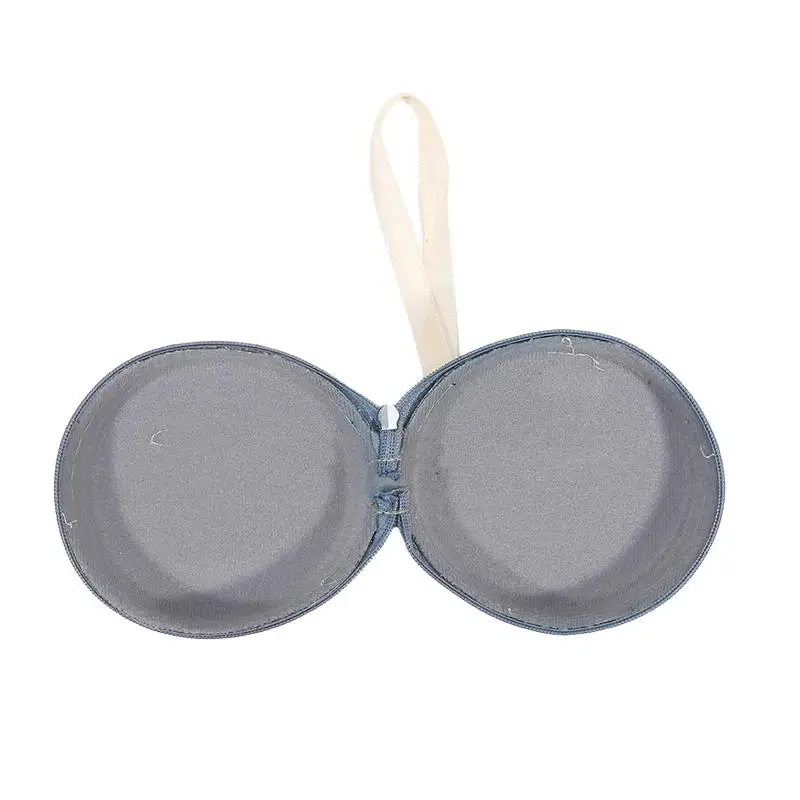 Circular Folding Sunglasses Cases Fashionable And Portable Eyewear Storage Box Zipper Soft Bag With Handheld Saving Space