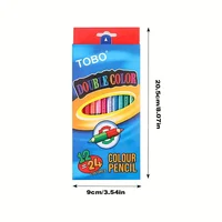 12 Dual-Color Pencils with 24 Colors on Both Ends, Suitable for School Supplies, Art Supplies, Professional Art Drawing Pencils, Dual-Color Lead, Multi-Purpose, Suitable for Coloring, Painting, Doodling, Drawing, Office Drawing, Etc., Office Supplies, School Supplies, Stationery Sets, Back-To-School Season 4