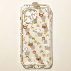 Full Screen Transparent Soft Cover - Cute Rilakkuma Bear Design Phone Case - iPhone 11 Pro Max (T - 186T241118301)