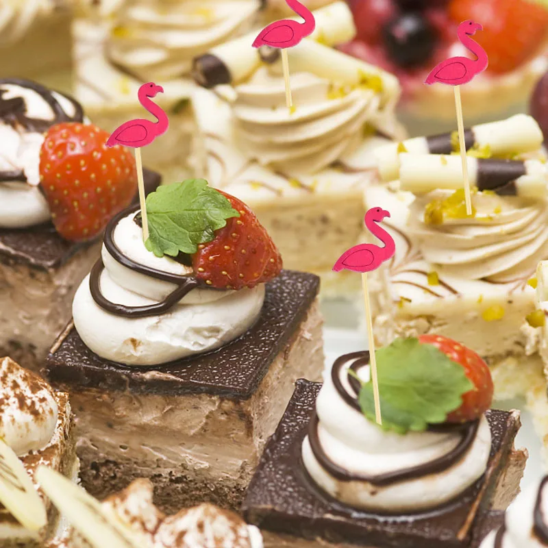 مختارات غذائية من الخيزران للاستعمال مرة واحدة ، فلامنغو هاواي ، أناناس ، فاكهة ، استوائية ، شاطئ ، عيد ميلاد ، ديكور حفل زفاف ، أجزاء من الخيزران