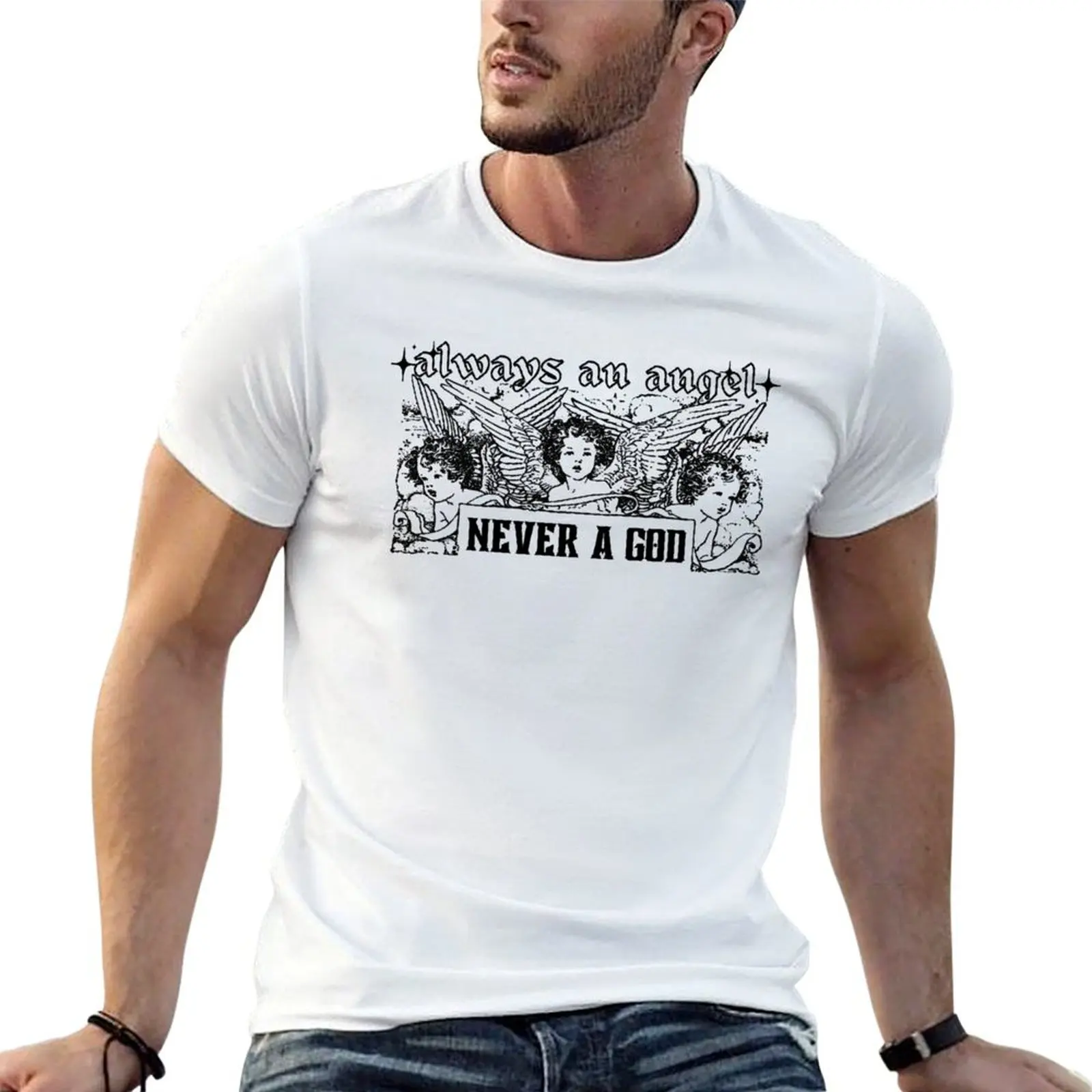 

Boygenius - Always an Angel, Never a God T-shirt plus sizes graphics Short sleeve tee big and tall t shirts for men