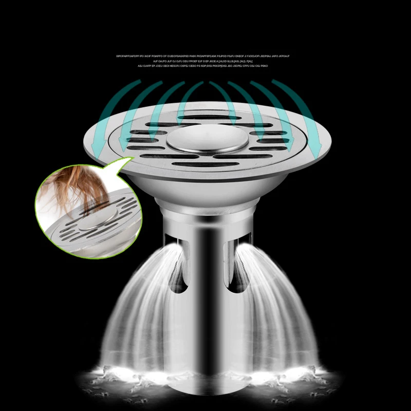 Stainless steel Floor Drains 10/12cm Anti-odor Drainer Shower Strainer Cover Bathtub Ground Leakage Bathroom Hardware Accessorie