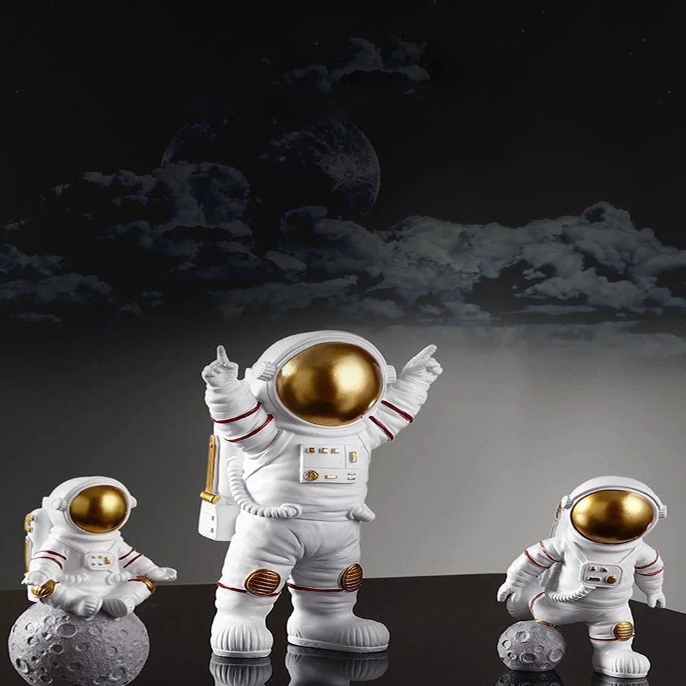 Astronaut Figure Statue Figurine Spaceman Sculpture Educational Toy Desktop Home Decoration Astronaut Model For Kids Gift 4 pcs miniature figurines,action figure toy,astronaut figurine