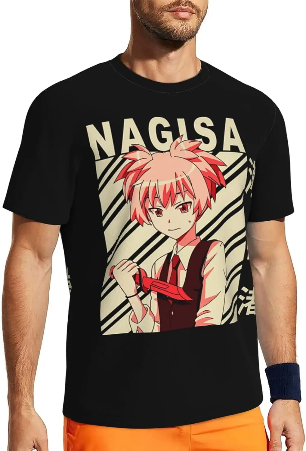 

Anime Assassination Classroom Nagisa Shiota Shirt Men's Sports Round Neck Short Sleeve Tee Tops