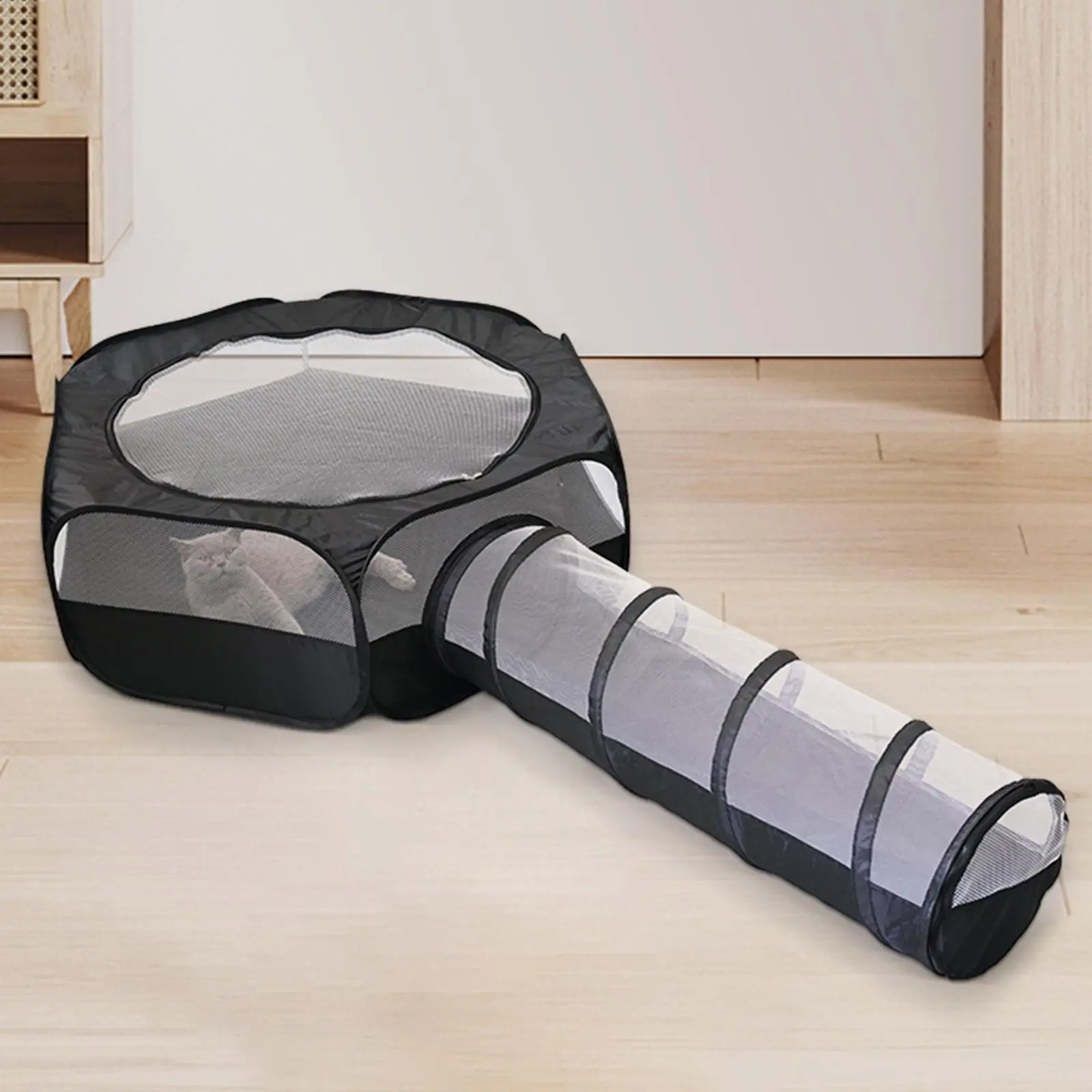 Cat Tunnel Cage House 2 in 1 Interactive Foldable Outside Play Tent And Tunnel For Bunnies Kitten Rabbits Hamster Ferrets small pet tunnel hamster cage tunnel