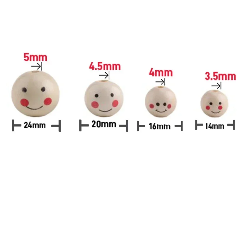 Perles En Bois Amples De 10mm, 100 Pièces, Avec Visage Rond, Pour Bricolage, Artisanat, Bracelet, Fabrication De Bijoux, Entretoise Ronde Avec Trou