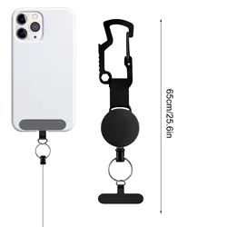 Universal Retractable Anti - Theft Phone Lanyard with Carabiner Clip (New B)