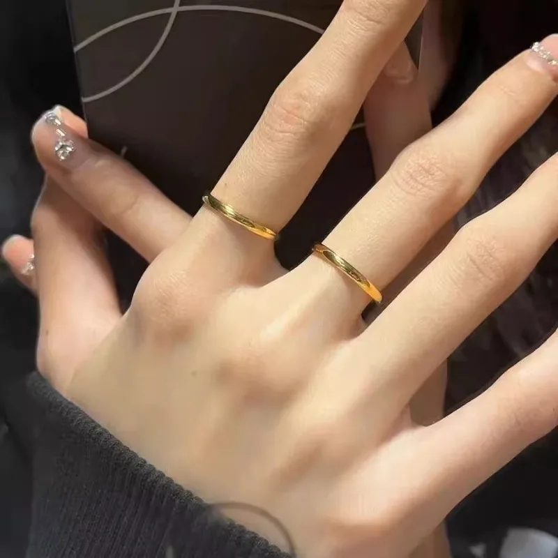 Minimalist Rings Fashion Simple Thin Stackable Ring 2mm Wide Stainless Steel Rings for Women Men Stainless Steel Jewelry Twist
