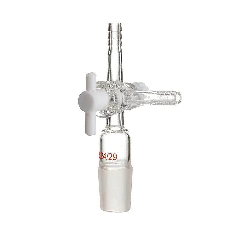 Glass Three-way Piston Exhaust Connector With PTFE Piston Valve Tetrafluoroethylene Adapter Throttle T-shaped Suction Connector