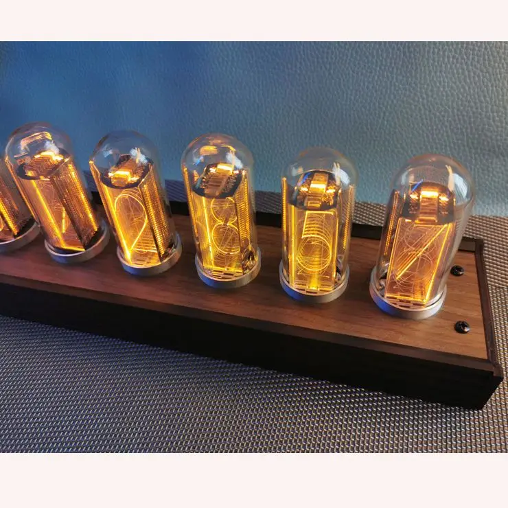 Digital Glass Nixie Tube Clocks LED Timepiece Calendar Mini Table Clocks Silent Modern Alarm Clock Bedside Table Watch Design