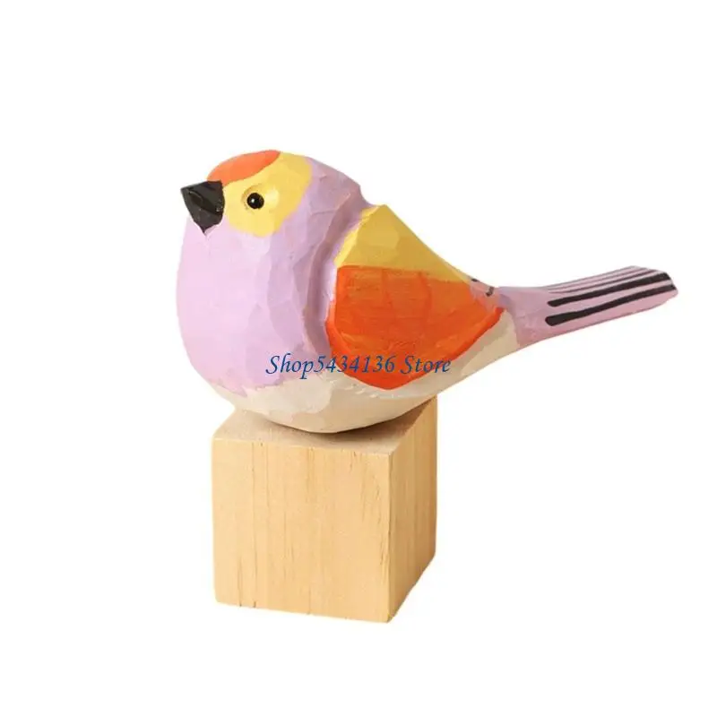 H7ED Elegante Lindenholz-Vogelfigur, handgefertigte Tischdekoration, Bauernhaus-Dekoration