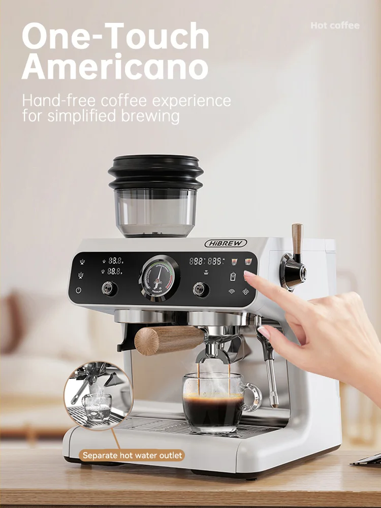 Dual Boiler Espresso Machine Built-in Grinder 30 Size Settings H7B