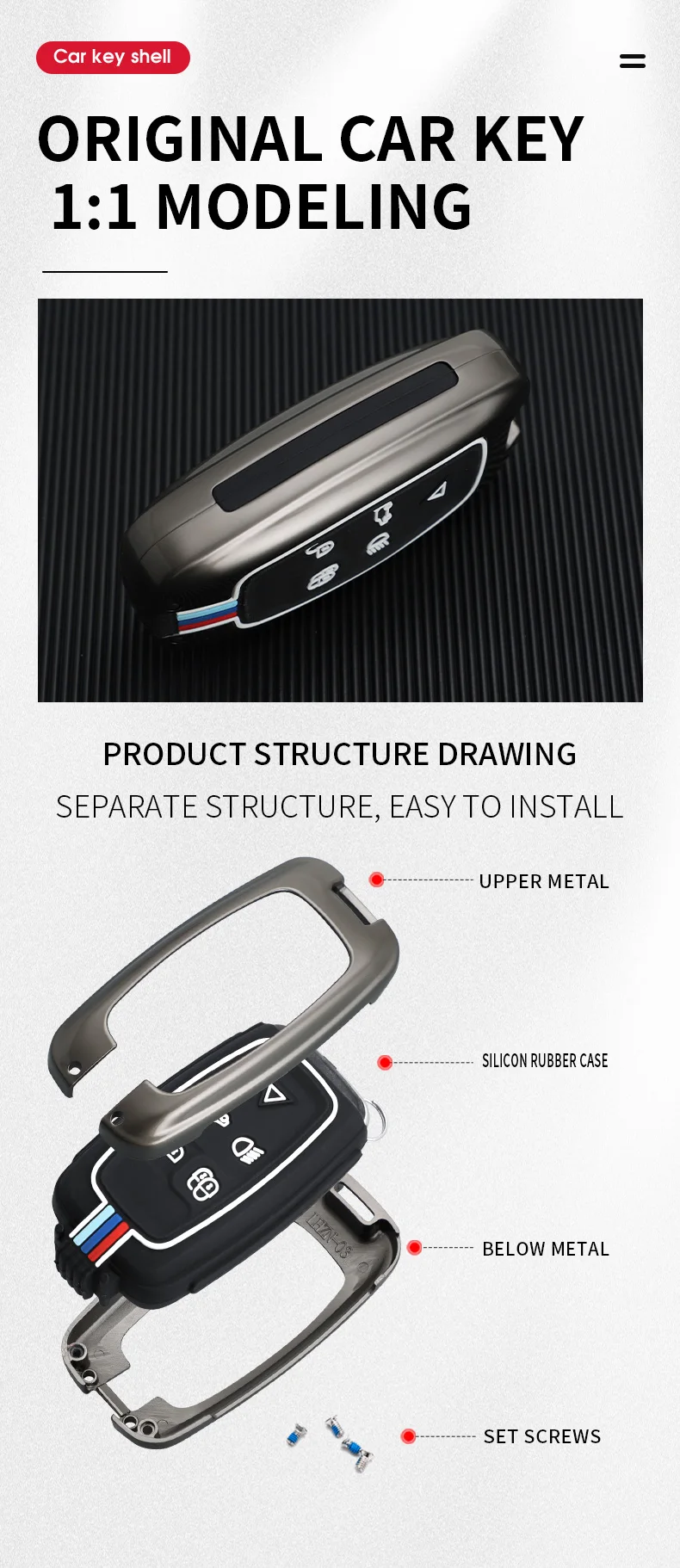 Portachiavi in lega Silicone portachiavi per auto per Land Rover Range Rover Sports 2010 TDV8 2011 Discovery 4 IV LR RR - S3cba6ce2221f405fba7a824cd9b6d9f3n