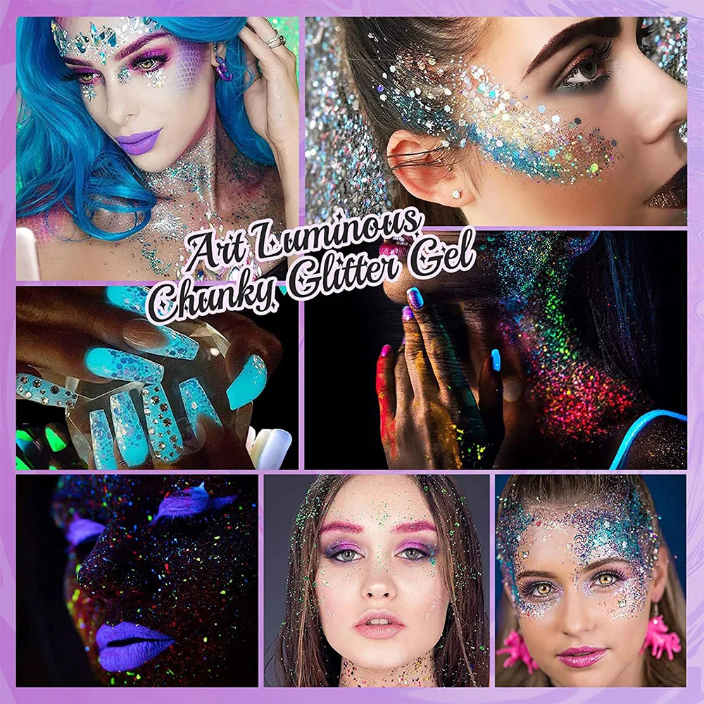 Glitter Gel Makeup 12 Colors Body Face Glitter Makeup Gel