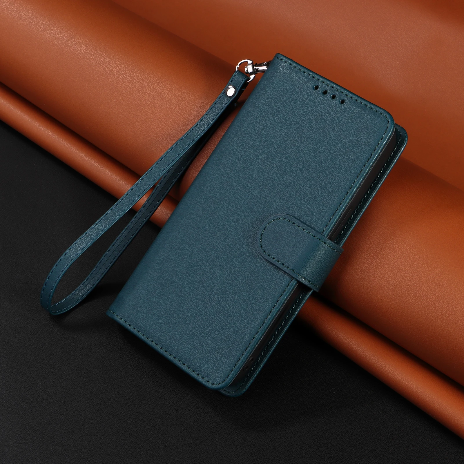Dual Function Magnetic Leather Wallet Case with Removable Card Slots and Flip Book Cover