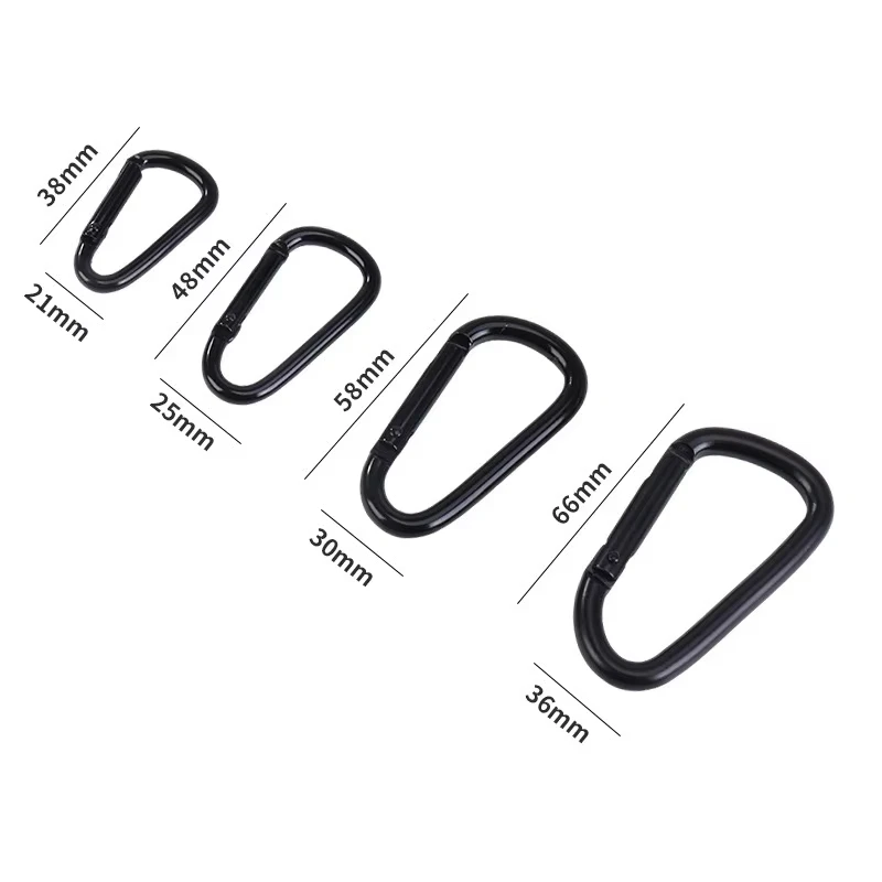 5Pcs 블랙 알루미늄 카라비너 ??D-링 열쇠 고리 클립 캠핑 열쇠 고리 스냅 후크 야외 여행 키트 캠핑 장비
