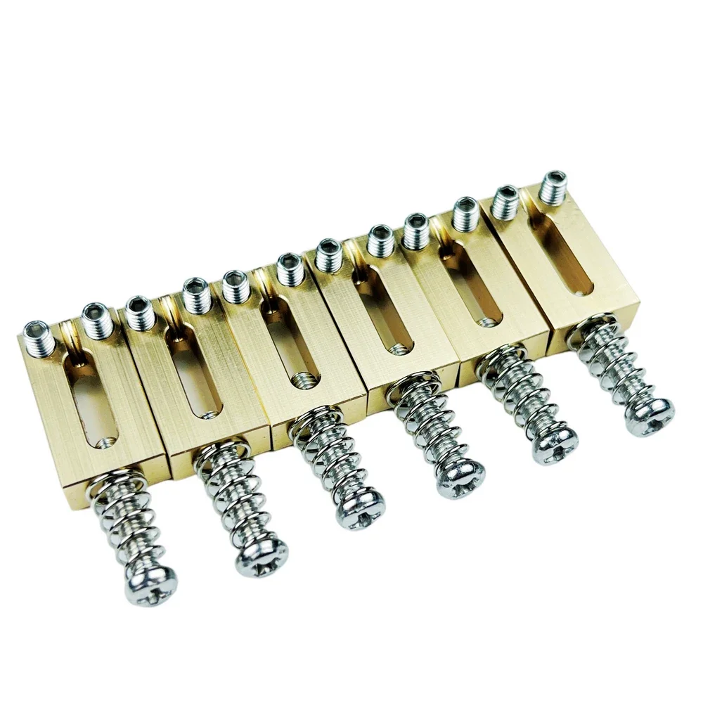 1 Set 10,5 MM/10,8 MM E-gitarre Brücke Messing Sattel/Edelstahl Roller Sattel Tremolo Brücke Sättel – Detail 8