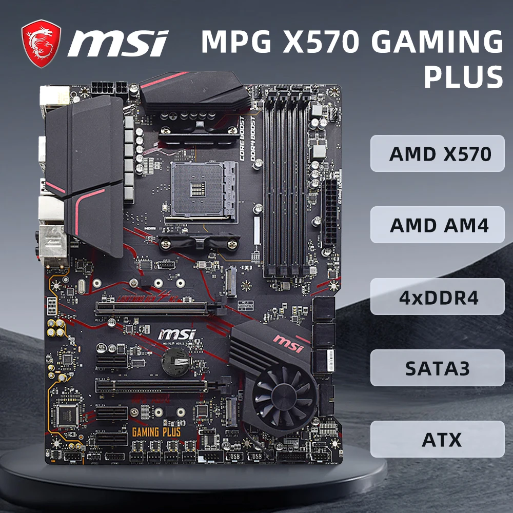 

MSI MPG X570 GAMING PLUS Motherboard features AMD X570 Chipset AM4 Supports Ryzen 9 5900X Ryzen 7 5750GE CPU DDR4 PCIe 4.0 ATX